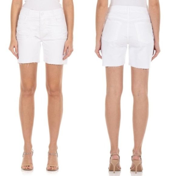 New Fidelity Denim Jimi High Waist Cutoff Jean Shorts in Vintage Whitesize 27
